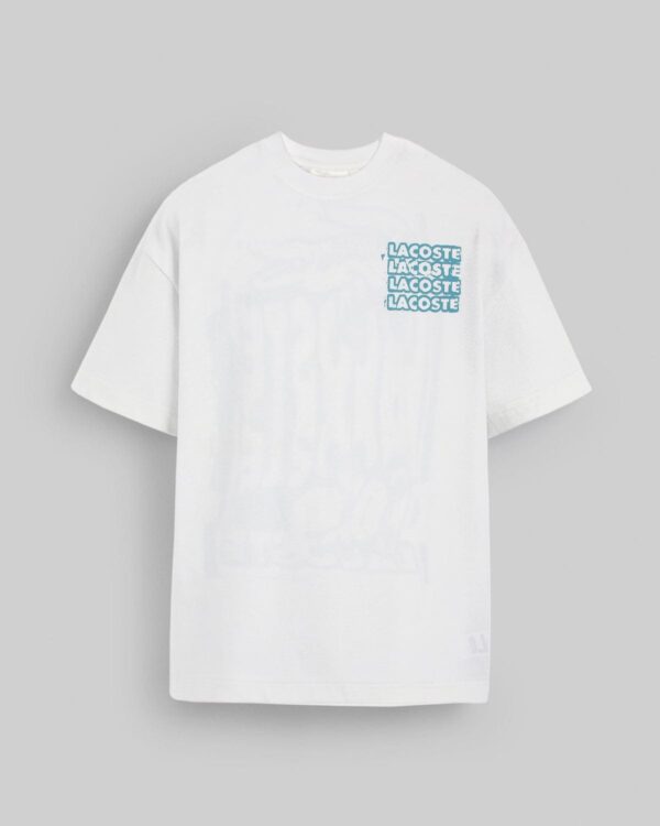 Lac. Oversized Front Back Men Tee - White - Image 2