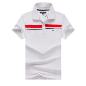 Tommy Slim Fit Embroidered Stripe Polo