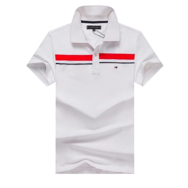 Tommy Slim Fit Embroidered Stripe Polo