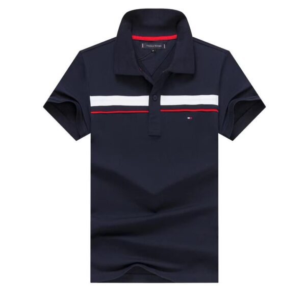 Tommy Slim Fit Embroidered Stripe Polo - Image 3