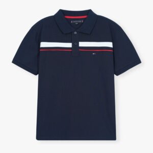 Tommy Slim Fit Embroidered Stripe Polo