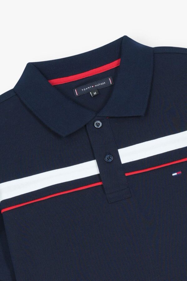 Tommy Slim Fit Embroidered Stripe Polo - Image 4