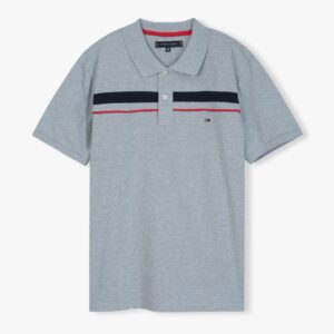 Tommy Slim Fit Embroidered Stripe Polo