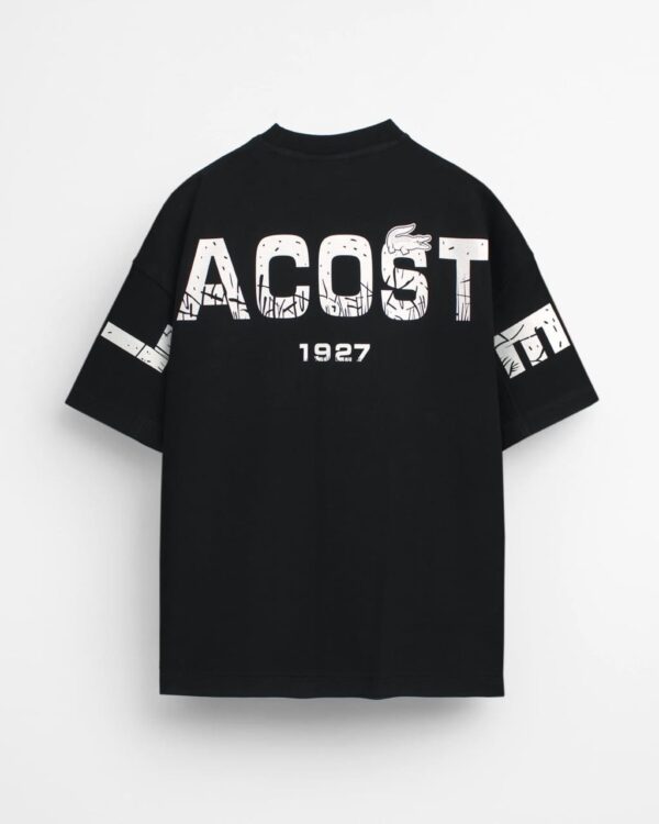 Lac. Men's Oversized Graphic Logo T-Shirt – Black - Image 2