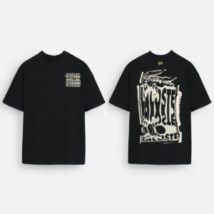 Lac. Oversized Front Back Men Tee - Black