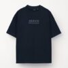 A-X Men's Oversized Logo Embroidered T-Shirt – Navy Blue