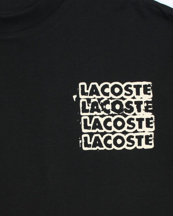Lac. Oversized Front Back Men Tee - Black - Image 9