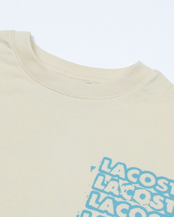 Lac. Oversized Front Back Men Tee - Off White - Image 9