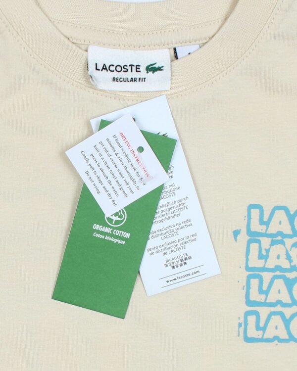 Lac. Oversized Front Back Men Tee - Off White - Image 6