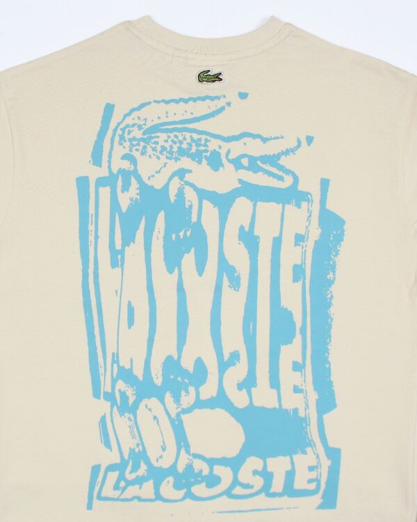 Lac. Oversized Front Back Men Tee - Off White - Image 4