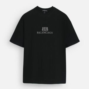 Balen. Oversized Motive Men Tee Shirt - Black