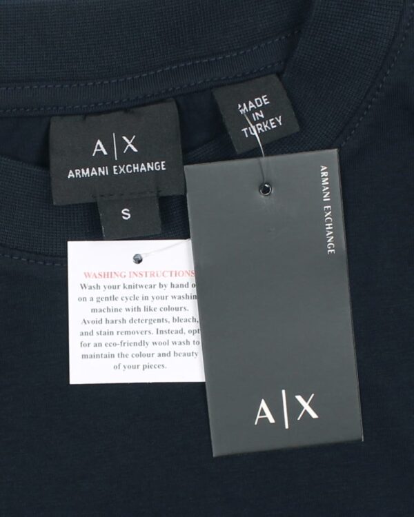 A-X Men's Oversized Logo Embroidered T-Shirt – Navy Blue - Image 6
