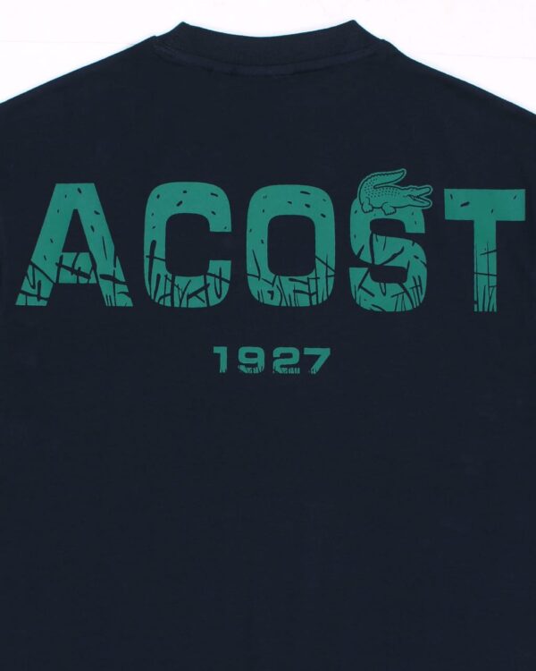 Lac. Men's Oversized Graphic Logo T-Shirt – Navy Blue - Image 9