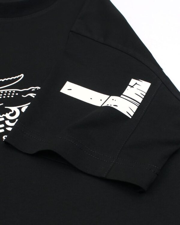 Lac. Men's Oversized Graphic Logo T-Shirt – Black - Image 4