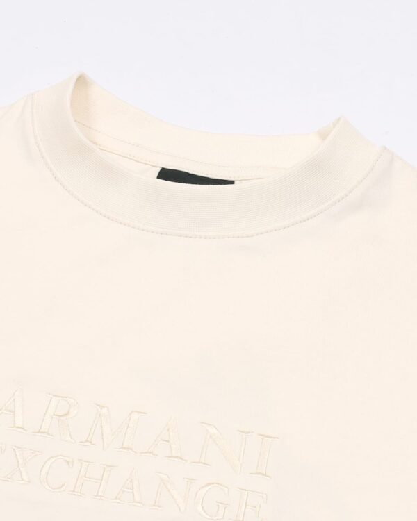 A-X Men's Oversized Logo Embroidered T-Shirt – Off-White - Image 6