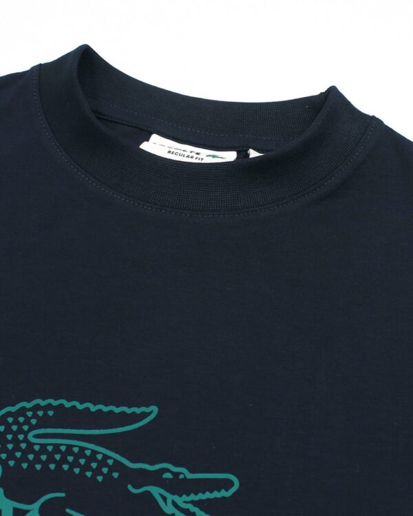 Lac. Men's Oversized Graphic Logo T-Shirt – Navy Blue - Image 6