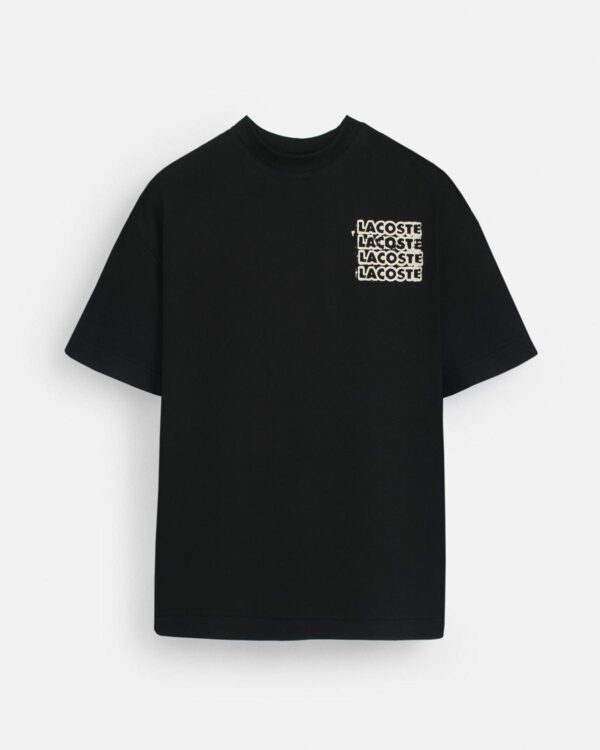 Lac. Oversized Front Back Men Tee - Black - Image 3