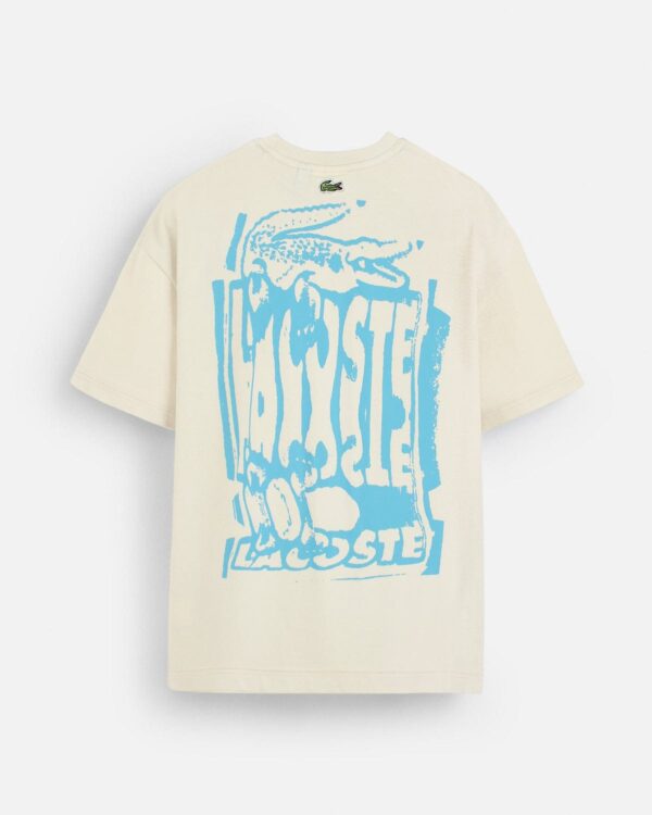 Lac. Oversized Front Back Men Tee - Off White - Image 2