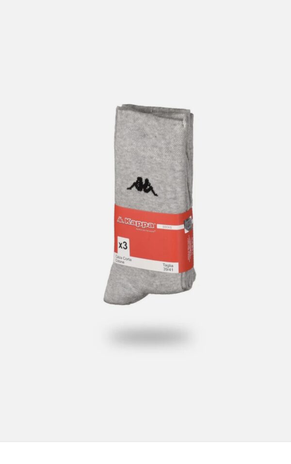 Kappa Gray Printed Cotton Socks – Pack of 3