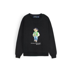 Kids Green Bear SweatShirt - Black - 4-5 Y