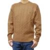 Men's Cable Knit Wool Crew Neck Sweater