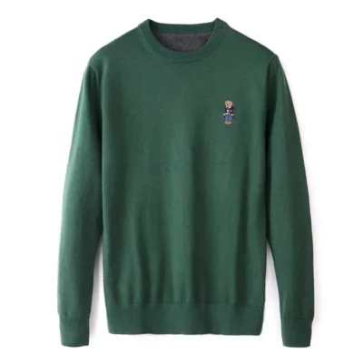 Premium Men's Cotton Knit Sweater - Bear Design