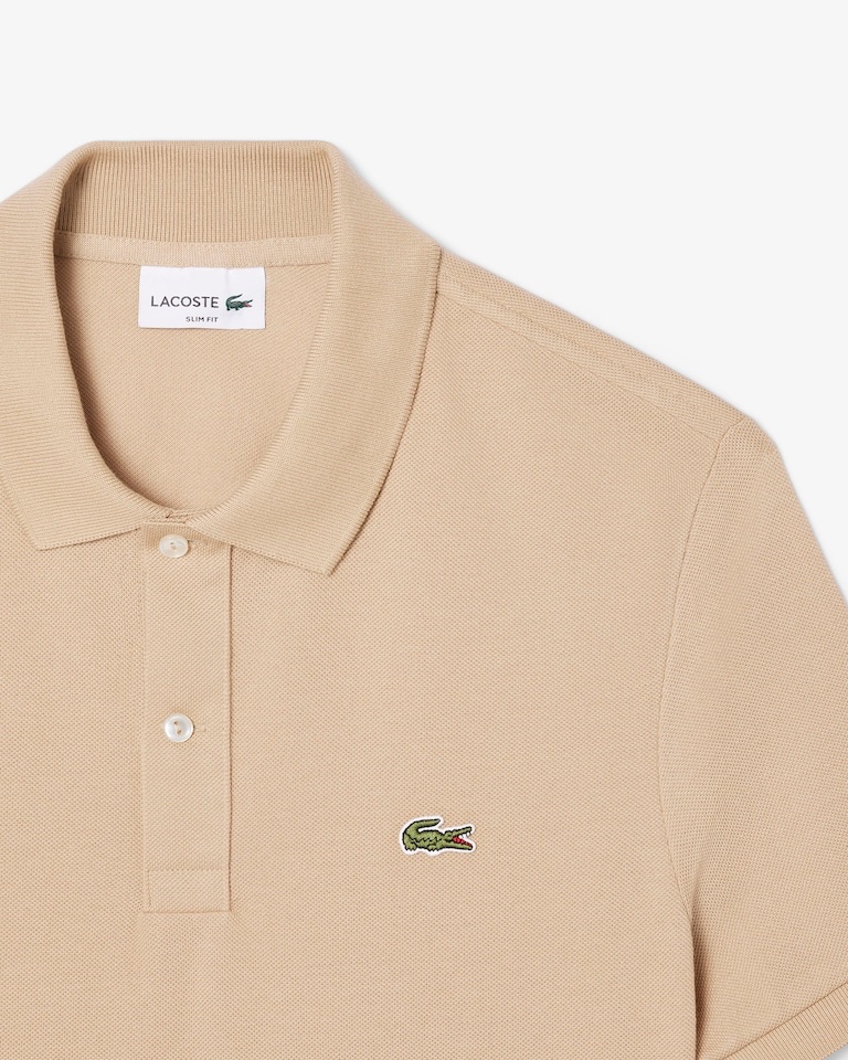 Lacoste Beige Men’s Slim Fit Polo Shirts - Image 4